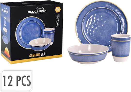 Redcliffs Albastru Porțelan Set de Vase 12buc
