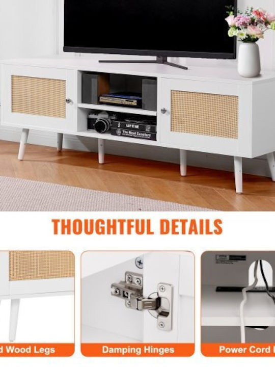 TV Stand White M140xD50xH50cm Vevor