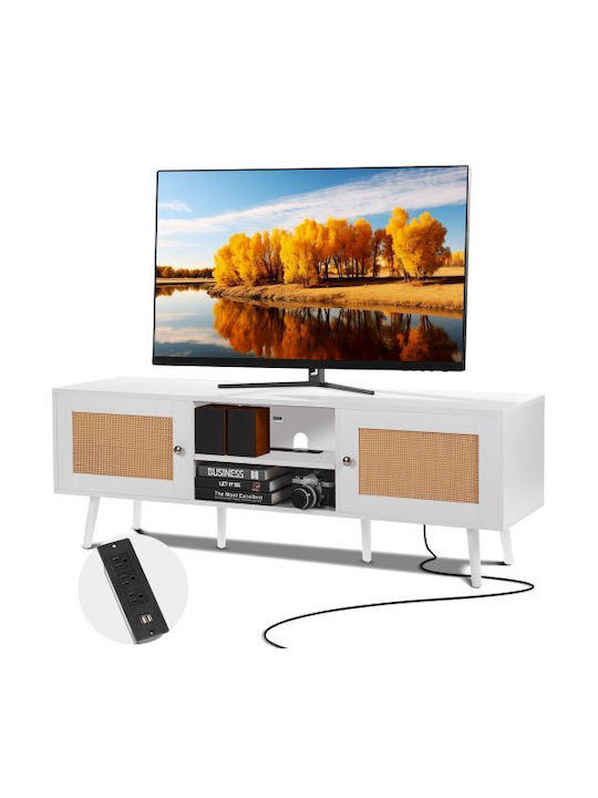 TV Stand White M140xD50xH50cm Vevor