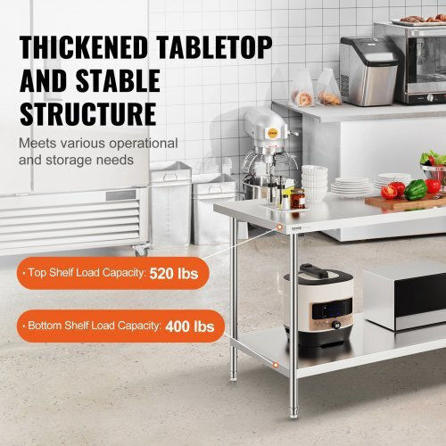 Vevor Stainless Steel Workbench 30x72x34in Food Preparation Cfbxggztlcwjs66rvv0