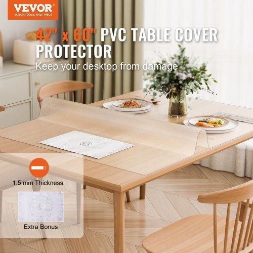 Vevor Table Protector 42x60cm Plastic 1.5mm Matte Zfxpvczb42x6f49bkv0 Vevor Table Protector 42x60cm Plastic 1.5mm Matte Zfxpvczb42x6f49bkv0