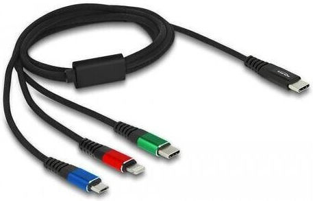DeLock Regular USB to Lightning / Type-C / micro USB 1m Cable (86596)