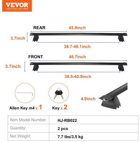 Μπάρες Οροφής Vevor Jeep Grand Cherokee 2011-2021 200lbs Αλουμίνιο Κλειδαριές Cdhgjzskjpdqhw9q7v0
