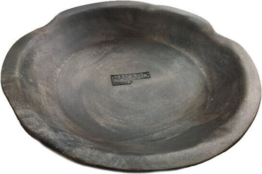 Nakaro Wood Serving Bowl Round Wooden Black with Diameter 20cm