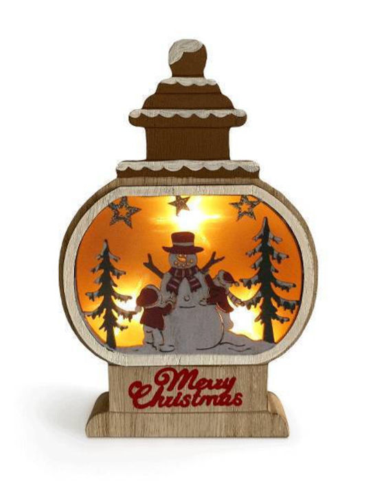 +Efo Christmas Wood Battery Lantern 17x11cm