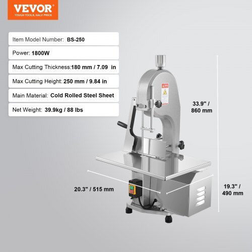 Electric Meat Saw 1800w Vevor Professional Use Tmsjgj2200wlqu3b4v2