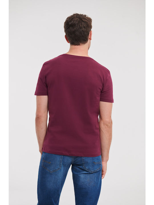 Russell Europe Ανδρικό Διαφημιστικό T-shirt Κοντομάνικο Burgundy