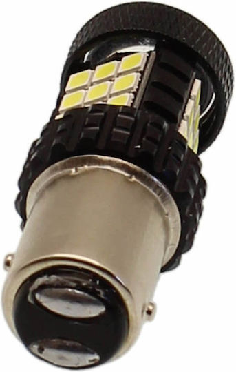 Bipolar Led Canbus Bulb 1157 Bay15d 30 Smd 12-24v 2500lm 6000k Cool White 1 Piece Oem
