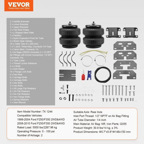 Vevor Air Suspension Kit Ford F250/F350 1999-2004 & 2008-2010 2WD/4WD Aqqnxjtj50004oj9cv0
