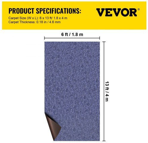 Vevor Χαλί Εσωτερικού Εξωτερικού Χώρου 1.8x4m Αντιολισθητικό Μπλε Jzxwdtls1.8x4m001v0
