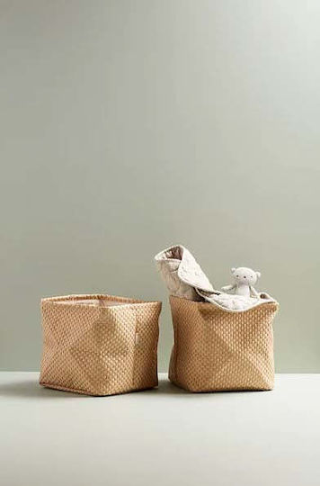 Kids Concept Children's Storage Basket made of Fabric Beige 2pcs