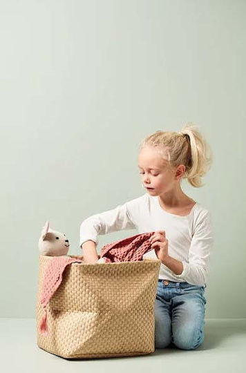 Kids Concept Children's Storage Basket made of Fabric Beige 2pcs