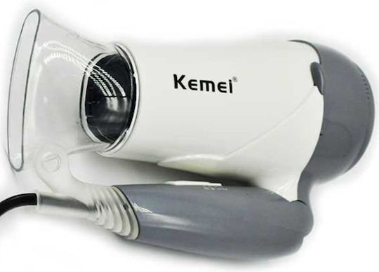 Kemei Travel Hair Dryer 1200W KM-6823 Άσπρο / Μαύρο