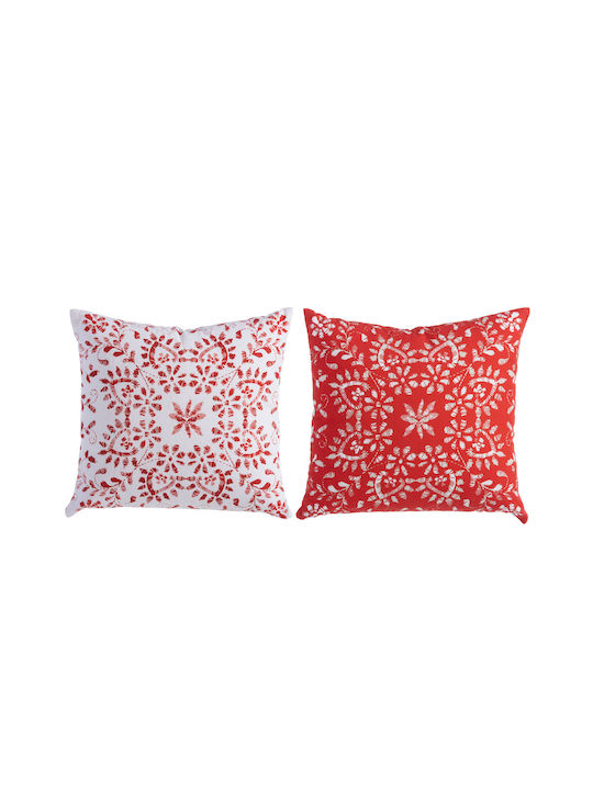 Nef-Nef Homeware Christmas Decorative Pillow Square Red 40x40pcs