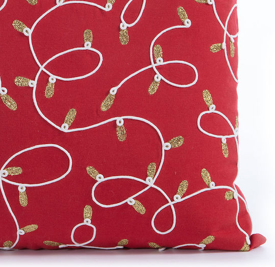 Nef-Nef Homeware Χριστουγεννιάτικο Διακοσμητικό Μαξιλάρι Τετράγωνο Κόκκινο 45x45εκ.