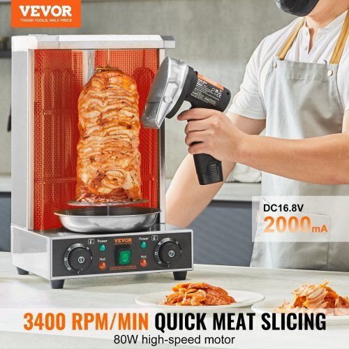 Vevor TEQKRDY80WDDIWEHTV2 Ηλεκτρικό Μαχαίρι Γύρου 80W με Δίσκο Κοπής 100mm