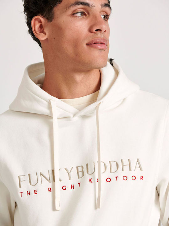 Sweatshirt with Hood Off White Cream