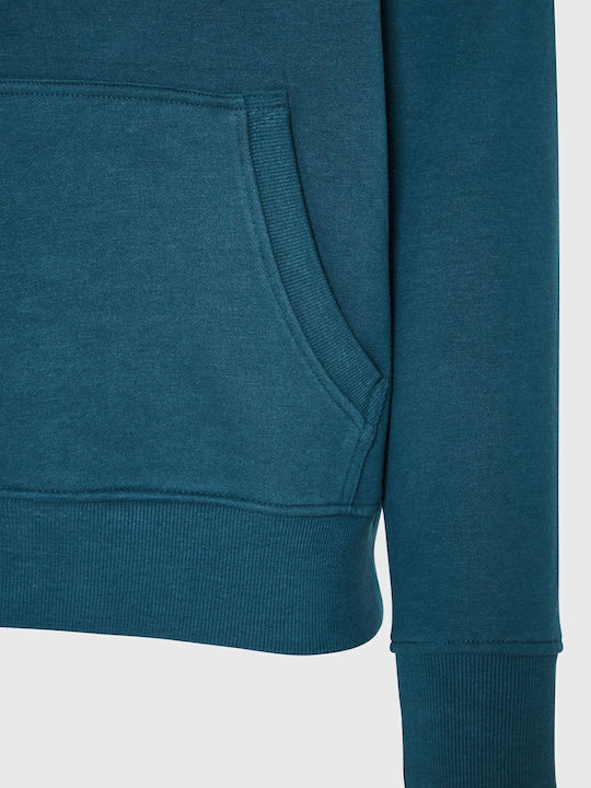 Sweatshirt with Hood Petrol Blue