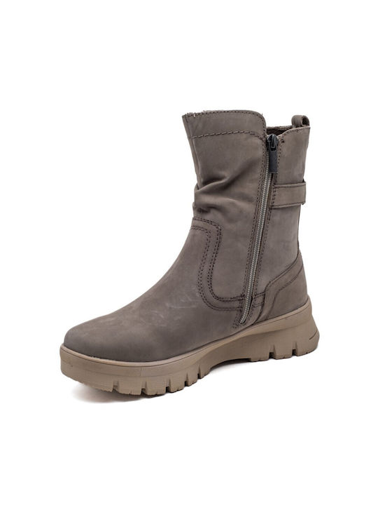 Leder Stiefeletten Damen Grün