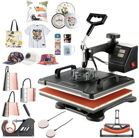Vevor 8 in 1 Multifunctional Heat Press for Printing T-shirts, Mugs, Hats, Plates Fm1181dgnthj00001v2