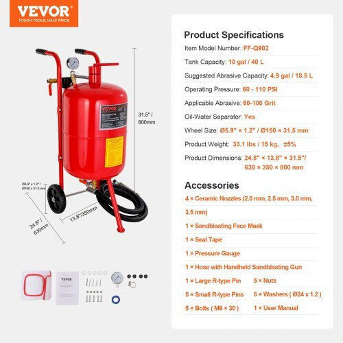 Vevor 40LPSJ00000000001V0 Sandblaster