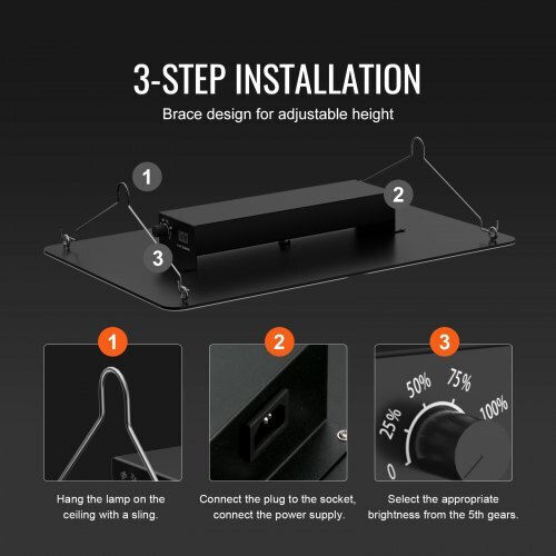 Vevor Pendant Grow Light 6500K with LED and Power 300W