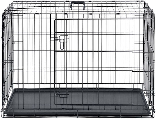 Pethaus Dog Wire Cage Large with 2 Doors Black 107x71x77cm