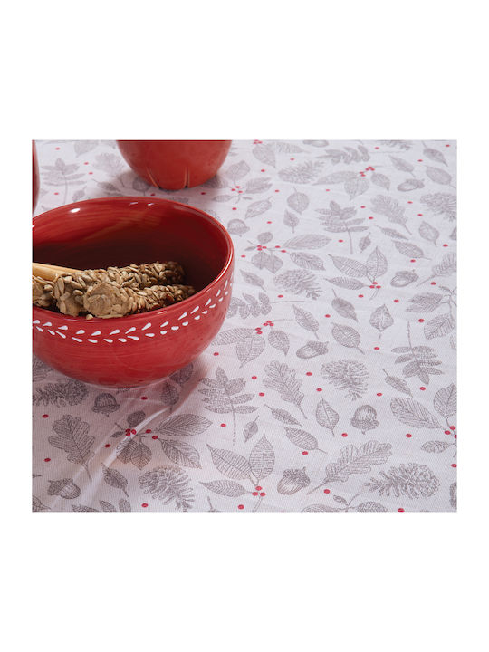 Nef-Nef Homeware Christmas Tablecloth Fabric White L140xW140cm.