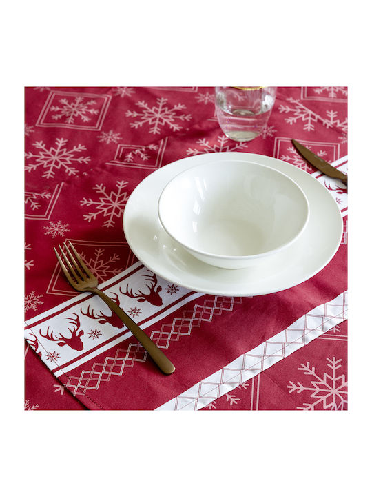 Nima Set Christmas Placemats Fabric Red L50xW35cm. 2pcs