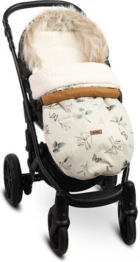 Sensillo Cortina Vintage Waterproof Stroller Footmuff with Fleece Lining 100x50cm Olive