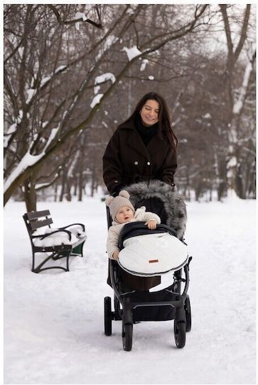 Sensillo Sac de picioare pentru cărucior Impermeabil Gri cu căptușeală Fleece 95x45εκ.