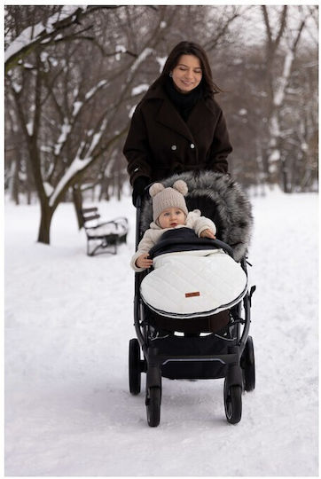 Sensillo Sac de picioare pentru cărucior Impermeabil Gri cu căptușeală Fleece 95x45εκ.