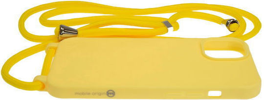 Mobile Origin Back Cover Silicon cu Curea Galben (iPhone 14)