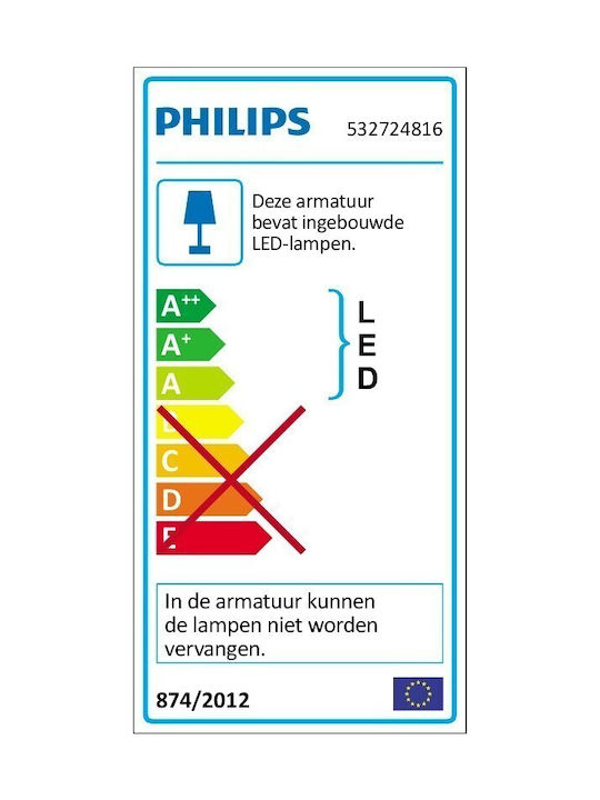 Philips Massive Ivy Πλαφονιέρα Οροφής με Ντουί E27