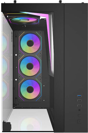 Darkflash TH285 Gaming Middle Tower Carcasă Calculator cu Fereastră Laterală și Iluminare RGB Negru