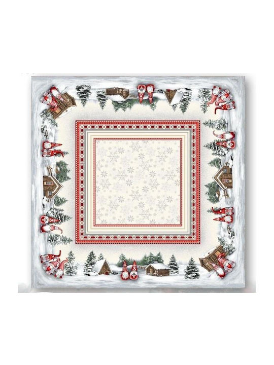 Linea Home Set Christmas Tablecloths Square Fabric Gray 2pcs