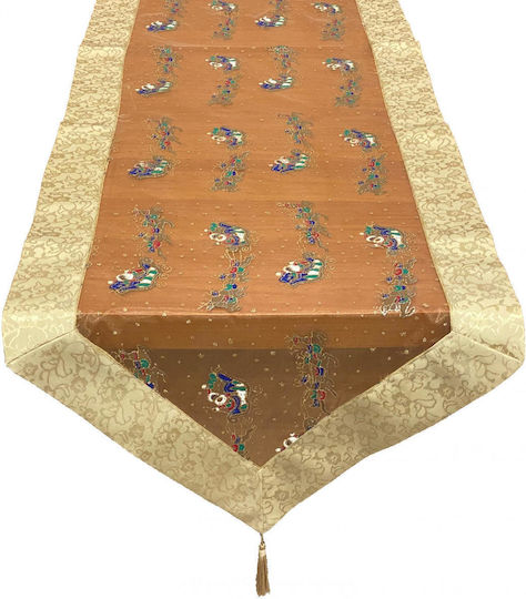 Linea Home Christmas Tablecloth Runner Fabric Gold L170xW45cm.
