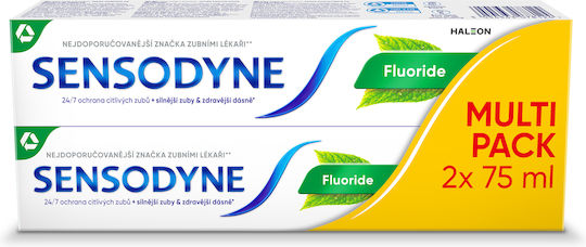 Sensodyne Fluoride Toothpaste for Sensitive Teeth 2x75ml