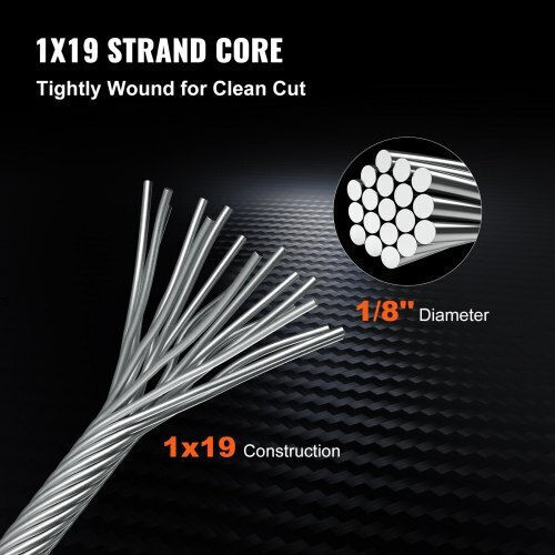 Vevor Wire Rope Stainless Steel 3.2mm 316BXGGSS150M0001V0