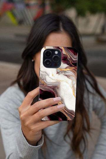 Sonique Marble Case for Apple iPhone 13 Bordeaux