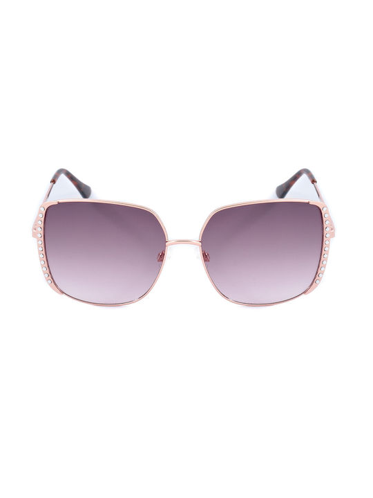 Guess Women's Sunglasses with Rose Gold Metal Frame and Purple Gradient Lens GF0409 28T