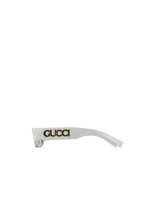 Gucci Women's Sunglasses with White Plastic Frame and Black Lens GG1771S 002