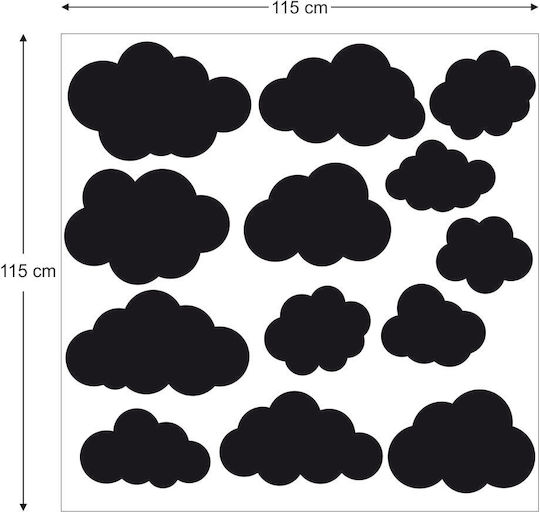 Kids Wall Sticker Set Green Clouds