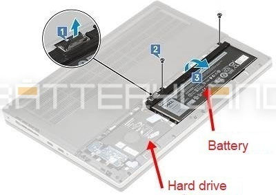 5tf10 Laptop-Akku Dell 4 Zellen 7,7V 55Wh