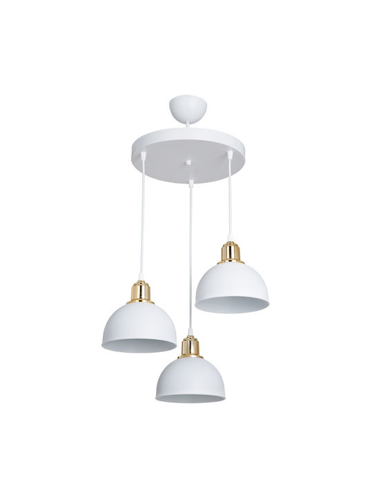 GloboStar Pendant Light White Bell with Socket E27 40x40x76cm