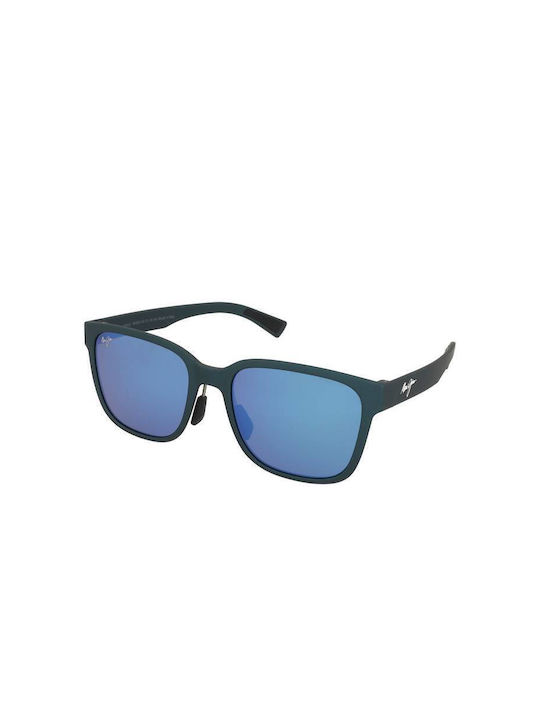 Maui Jim Herren Sonnenbrillen mit Blau Kunststoff Gestell und Blau Polarisiert Spiegel Linse B660-03