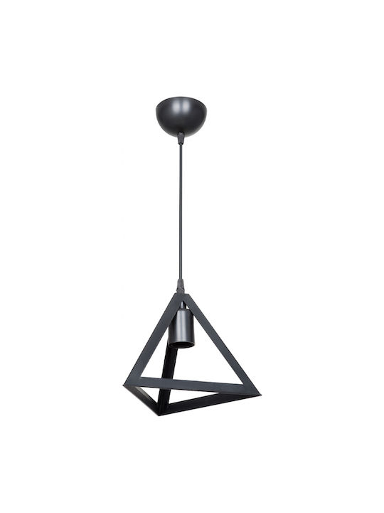 GloboStar Triangle Pendant Light Black with Socket E27 24x24x86cm