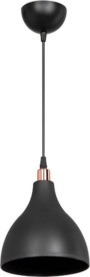 GloboStar Rade Pendant Light Black Bell with Socket E27 17.5x17.5x56cm
