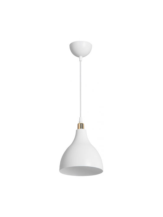 GloboStar Pendant Light White Bell with Socket E27 17.5x17.5x56cm