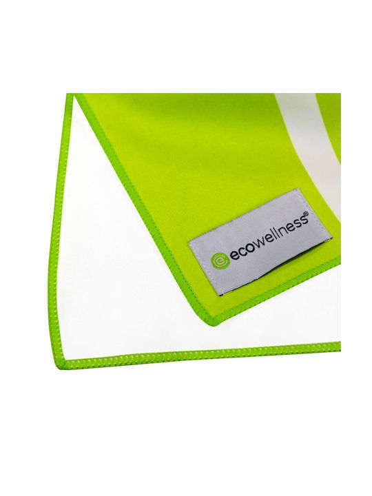 Ecowellness Prosop de Sală Yoga din Microfibra Verde 183x61cm